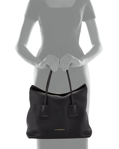 burberry grained top handle tote bag black|burberry medium top handle tote.